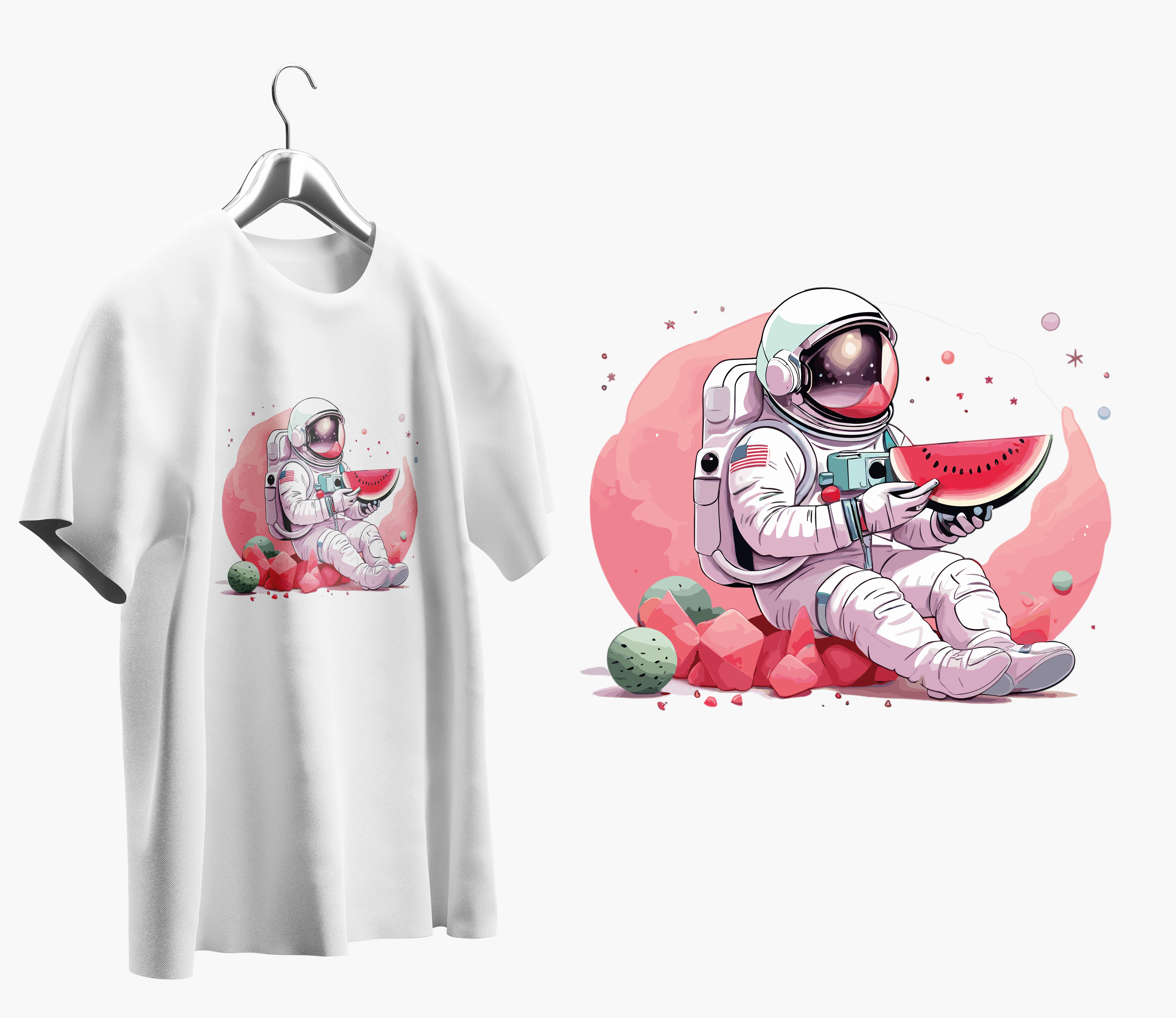 Astronot Baskılı Oversize T shirt T0012 