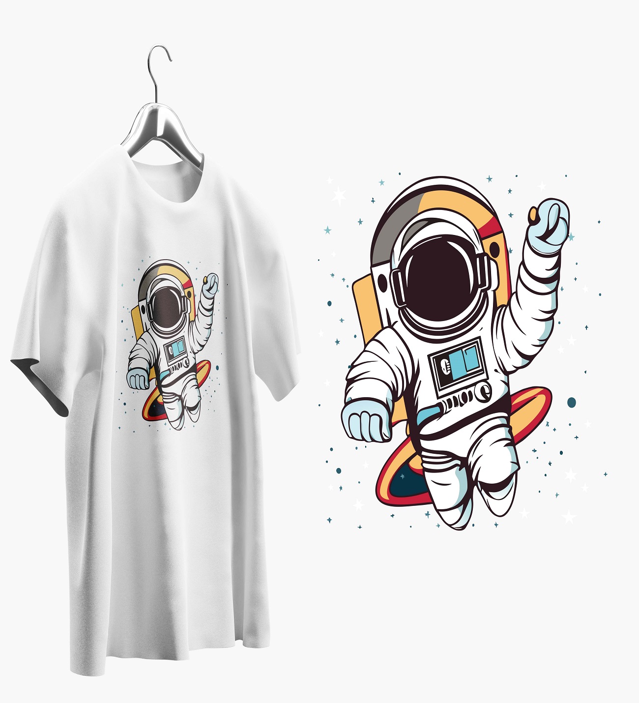 Astronot Baskılı Oversize T shirt T0004 