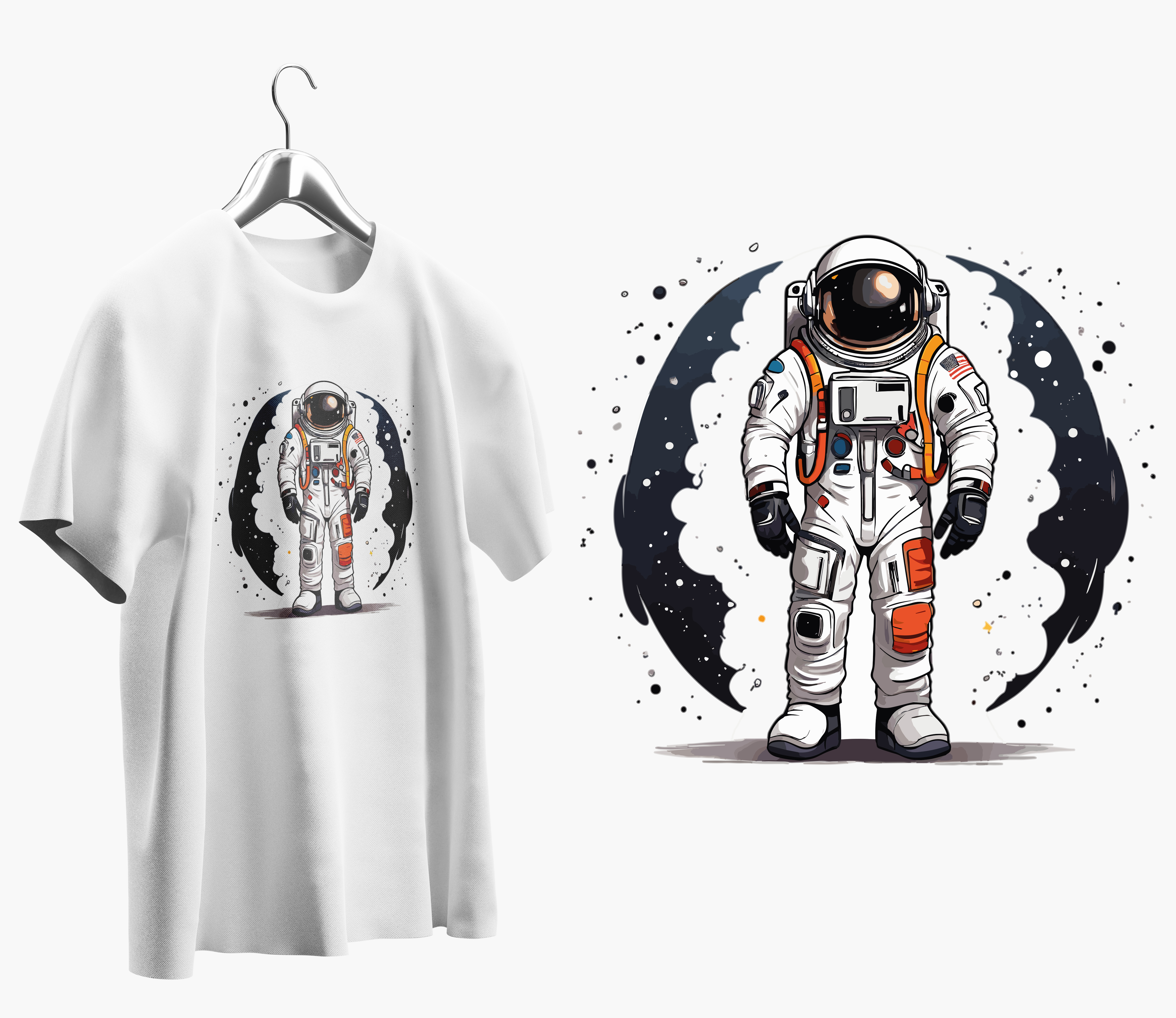 Astronot Baskılı Oversize T shirt T0002 